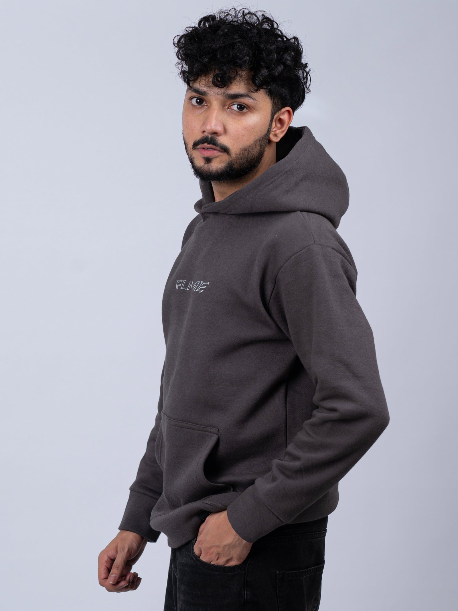 Metallic Grey Blank Hoodie