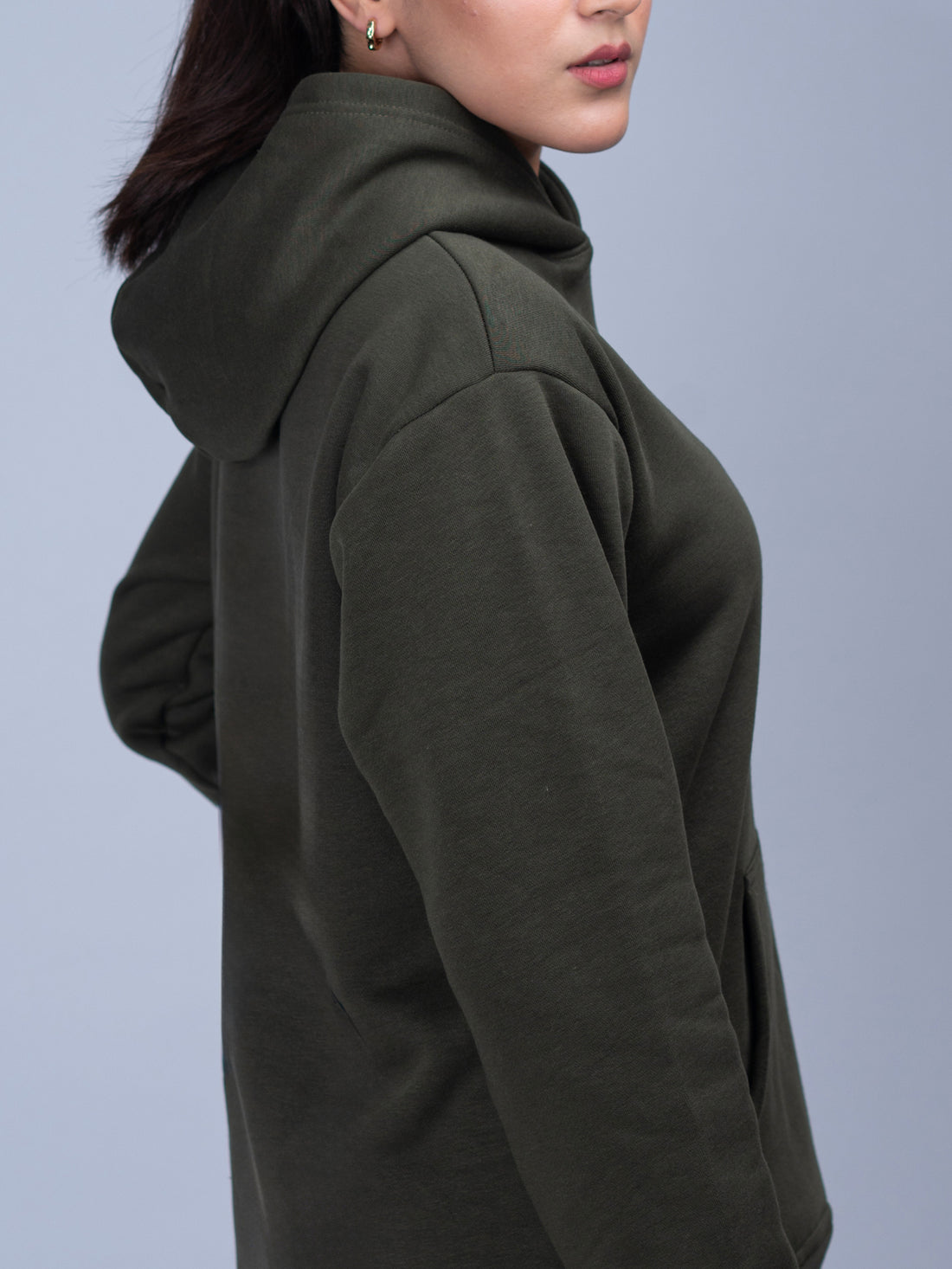 Olive Green Blank Hoodie
