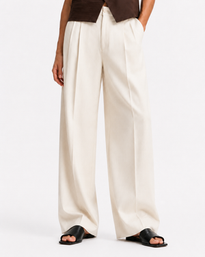 Off White Formal Wide Leg Pants (WOMEN)