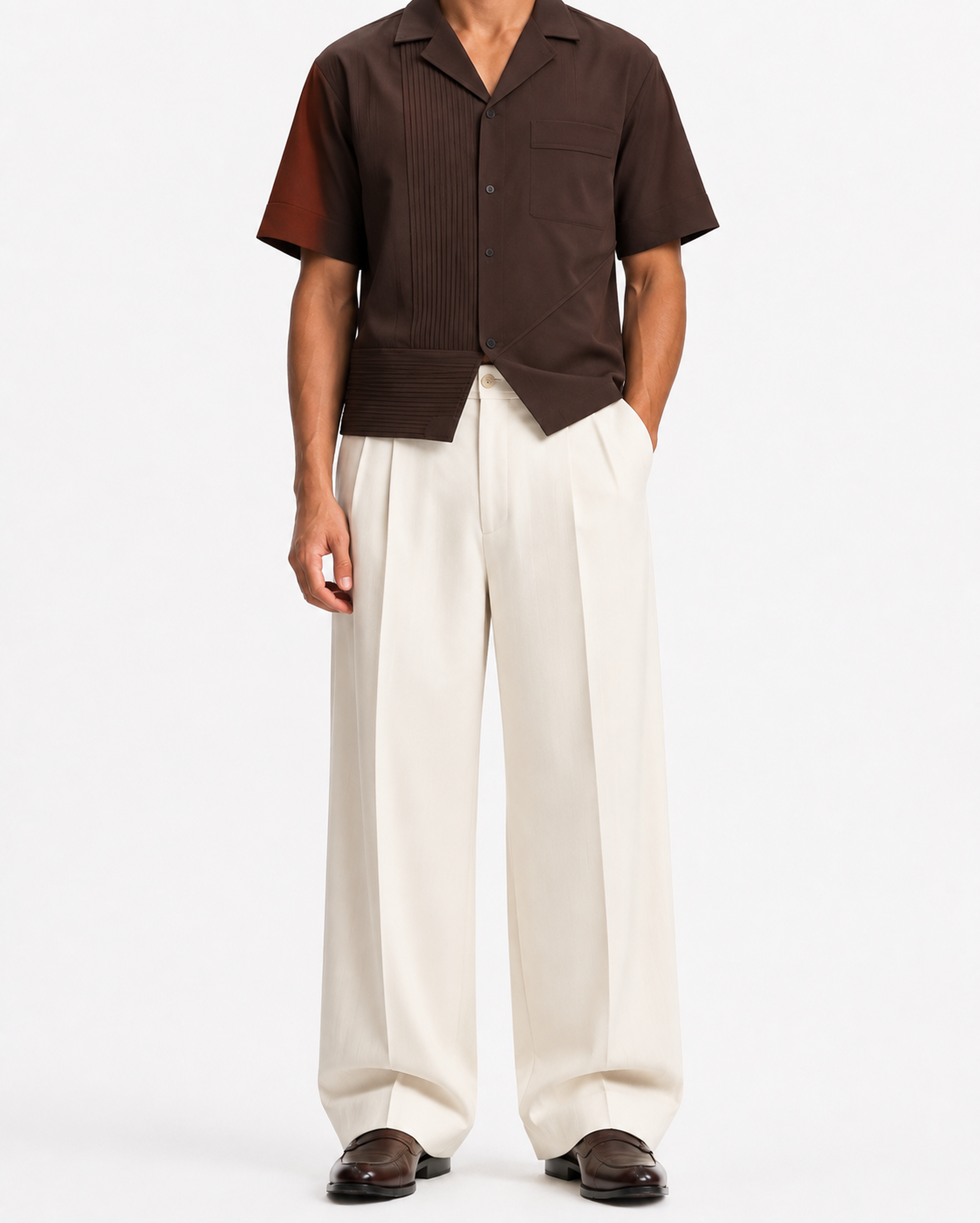 Off White Formal Wide Leg Pants (MEN)