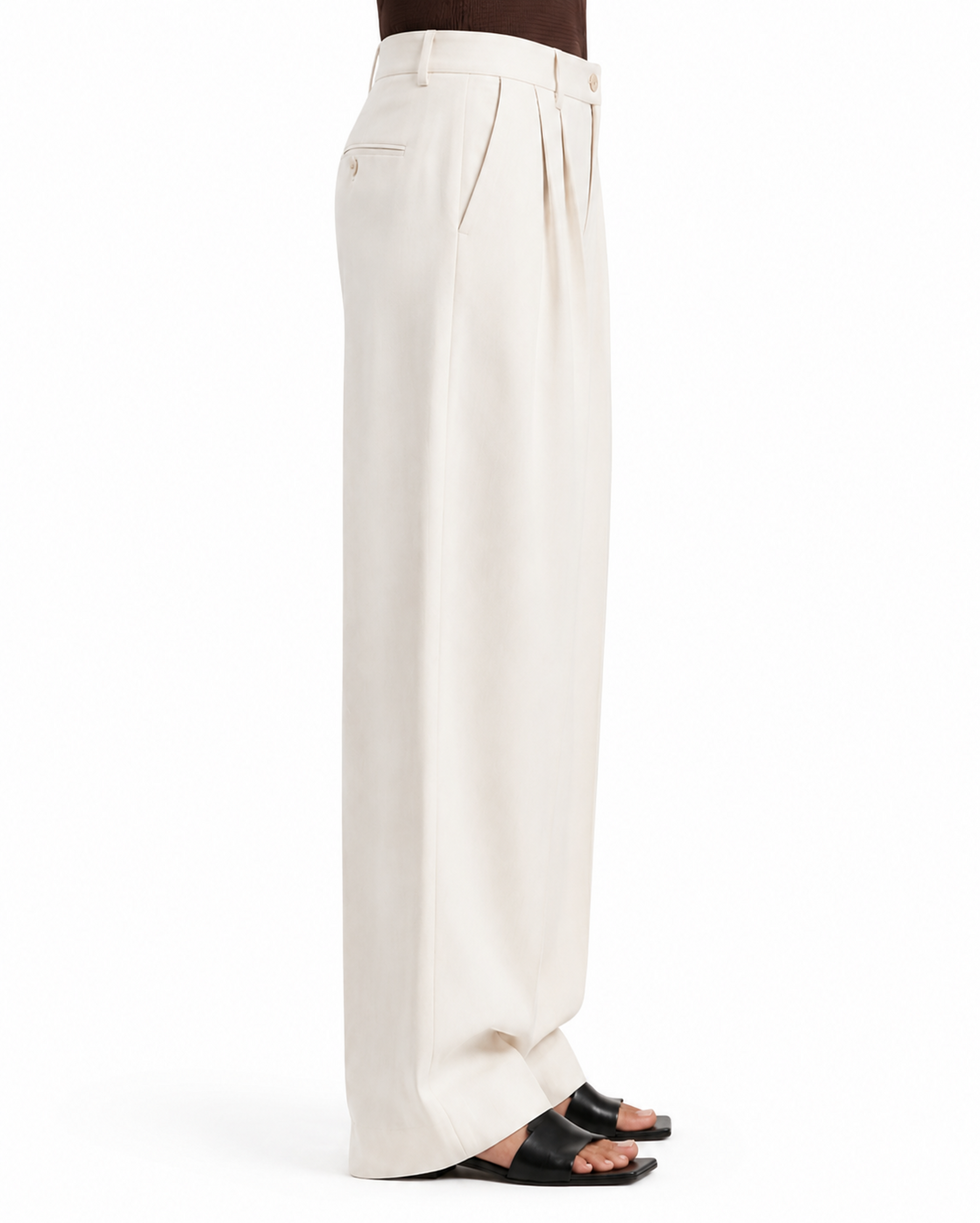 Off White Formal Wide Leg Pants (WOMEN)