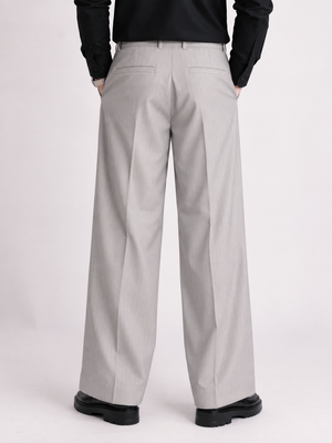 Grey Stripe Formal Wide Leg Pants (MEN)