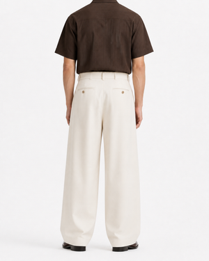 Off White Formal Wide Leg Pants (MEN)