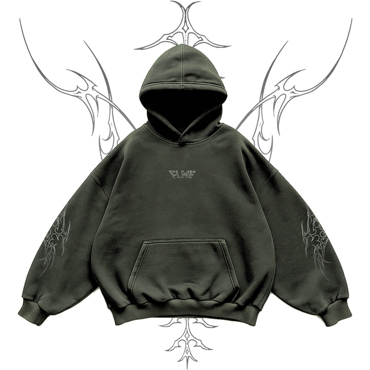 FLME Grunge Olive Green Hoodie