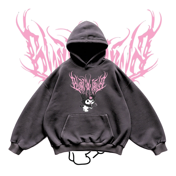 Kuromi Metallic Grey Hoodie