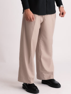 Beige Formal Wide Leg Pants (MEN)