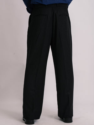 Black Stripe Formal Wide Leg Pants (MEN)