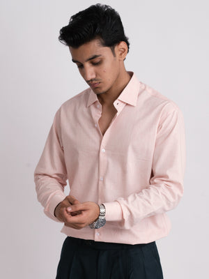 100% LINEN STRUCTURED SHIRT - BABY PINK