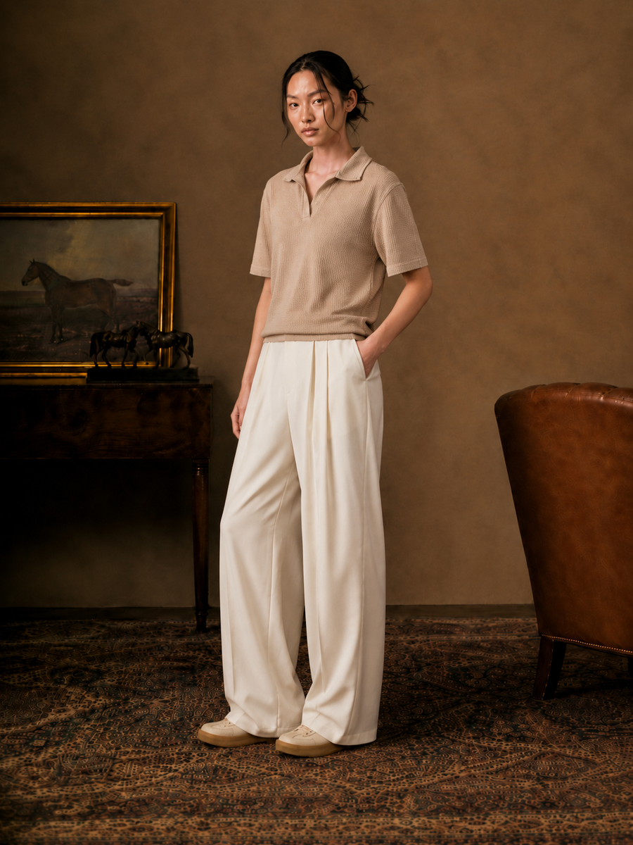 Sand Mesh knitted POLO (Women)