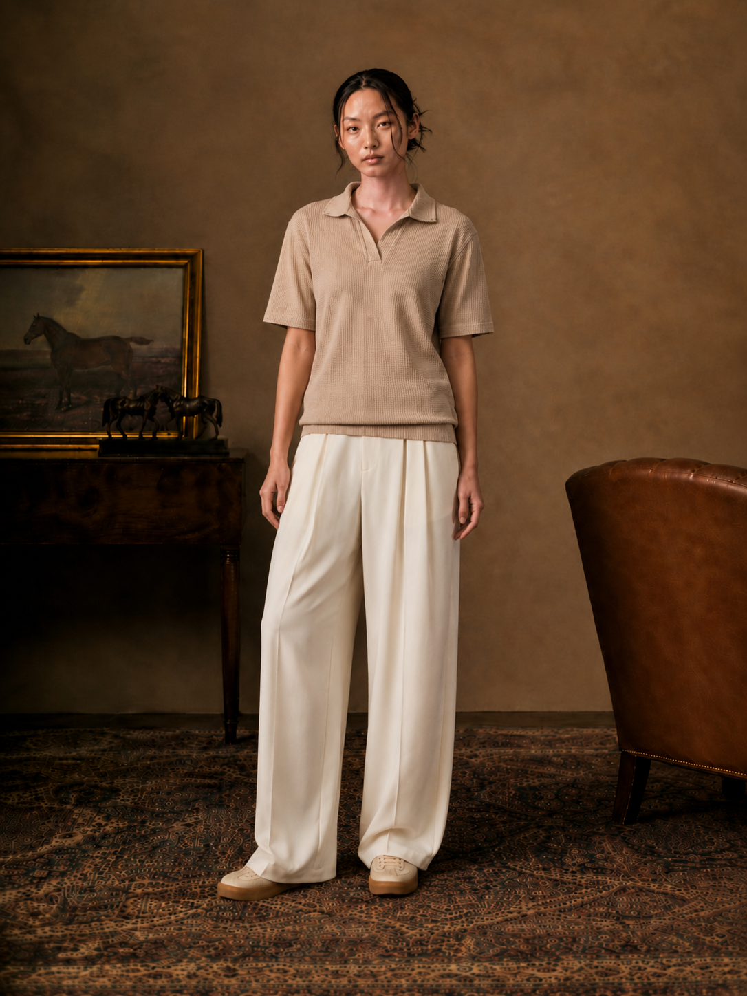 Sand Mesh knitted POLO (Women)
