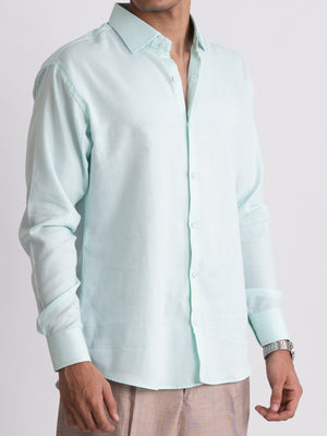 100% LINEN STRUCTURED SHIRT - SEREIN