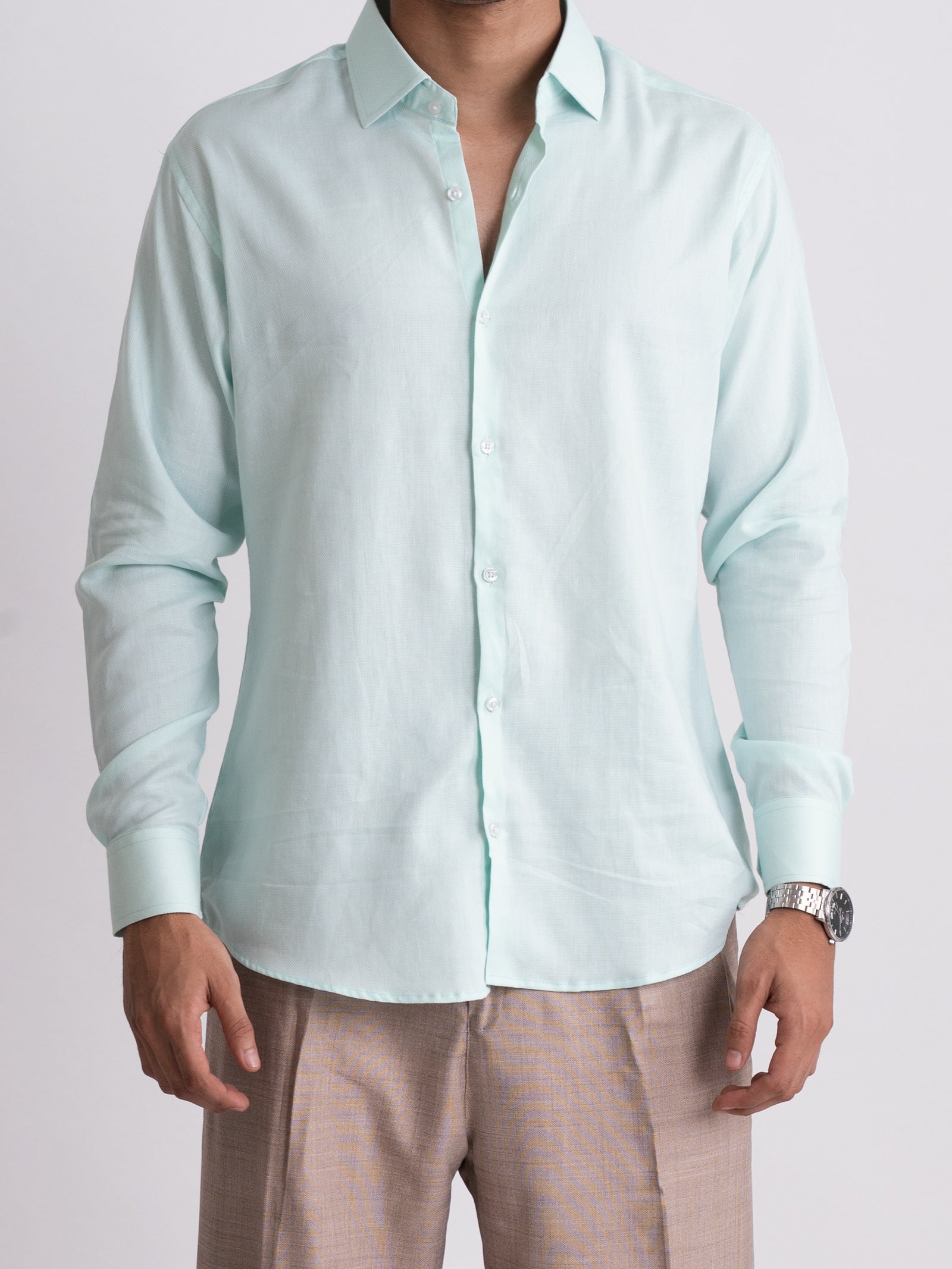 100% LINEN STRUCTURED SHIRT - SEREIN