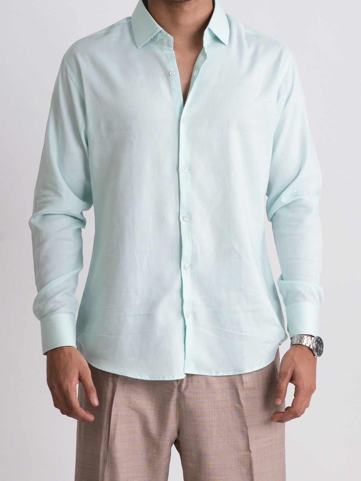 100% LINEN STRUCTURED SHIRT - SEREIN